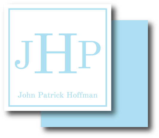 Simple Monogram with Frame Enclosure Card- Customize Color