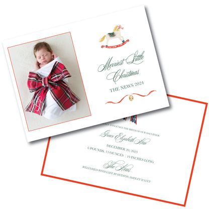 Rocking Horse Holiday Announcement Card