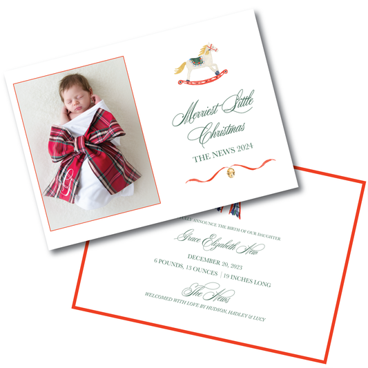 Rocking Horse Holiday Announcement Card
