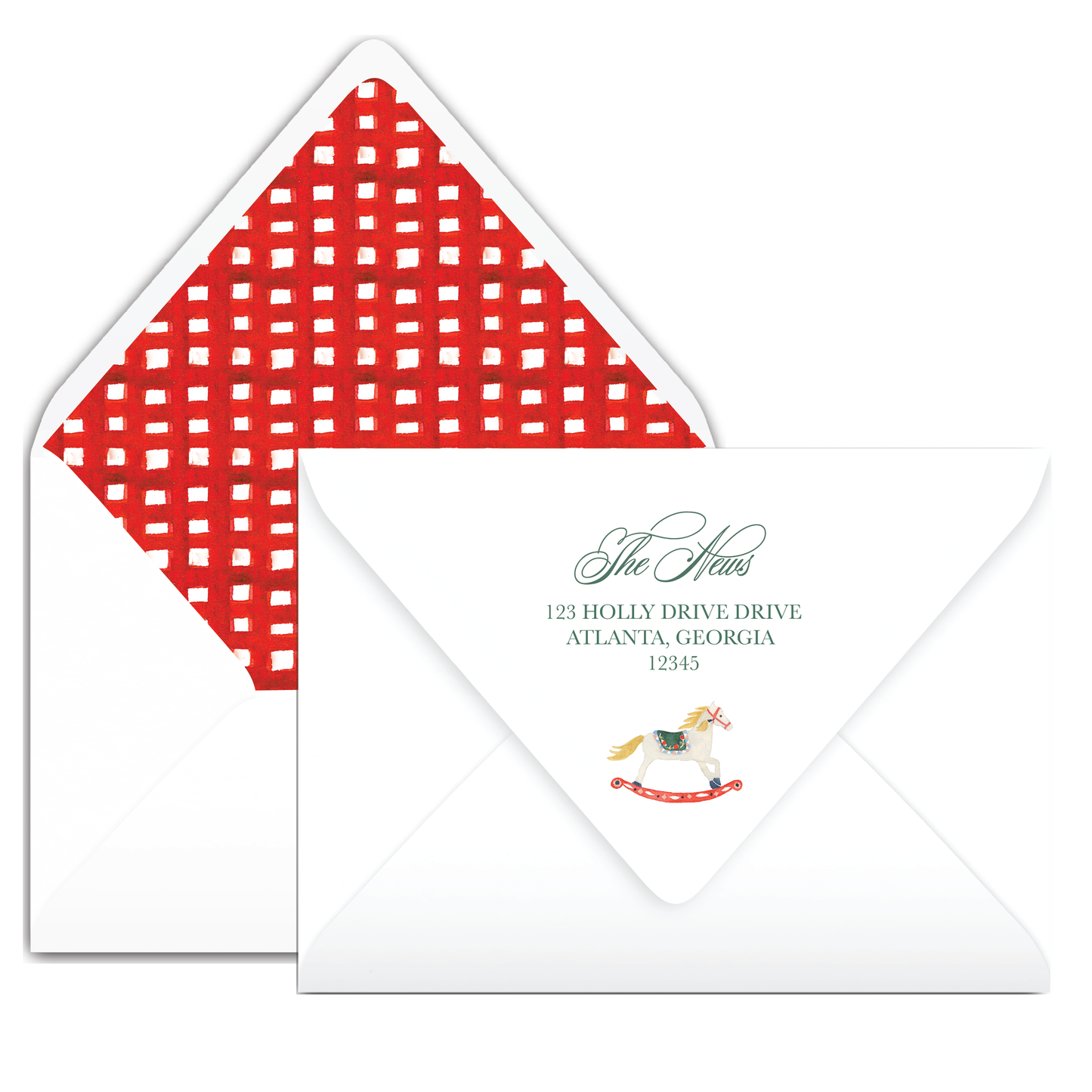 Rocking Horse Holiday Announcement Card