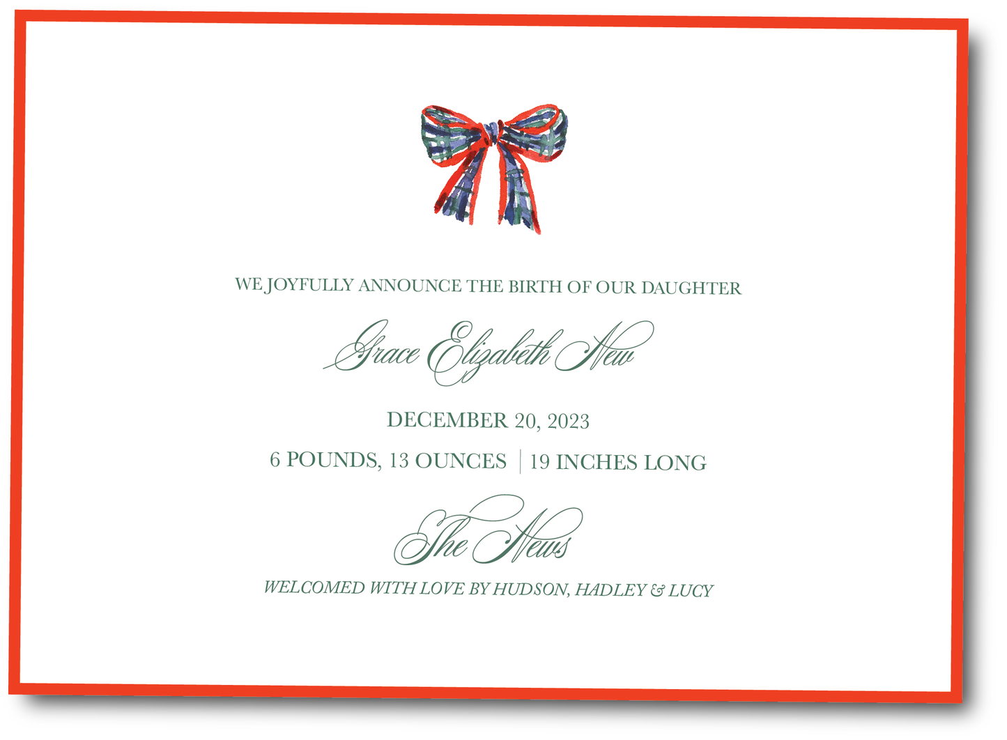 Rocking Horse Holiday Announcement Card