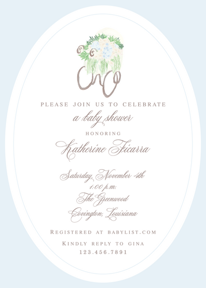 Baby Blue Carriage Invitation