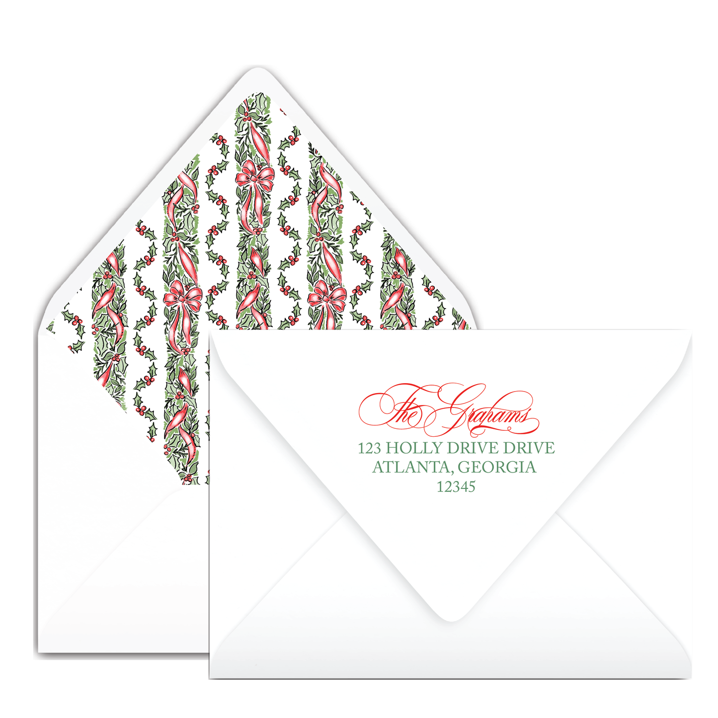 Red Garland Holiday Card
