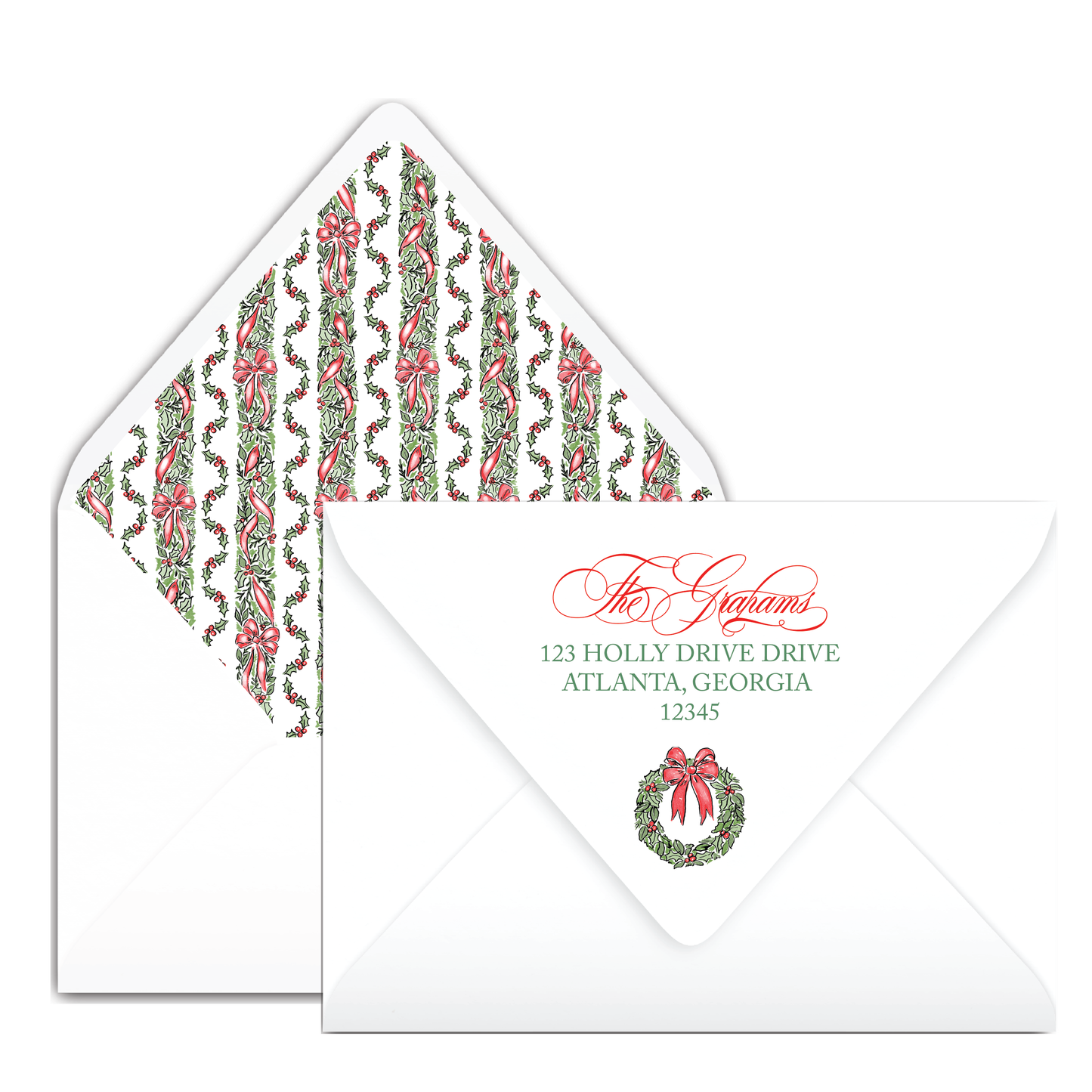 Red Garland Frame Holiday Card