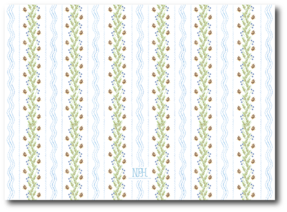 Landscape Pinecone Frame Blue Holiday Card