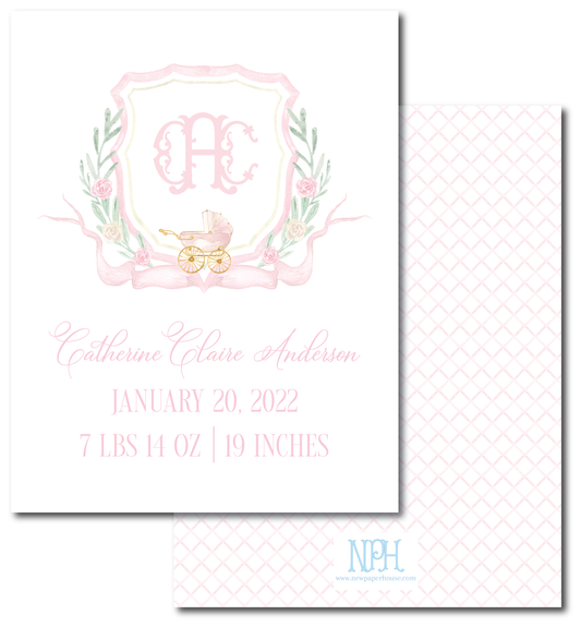 Pink Baby Carriage Hospital/Nursery Sign
