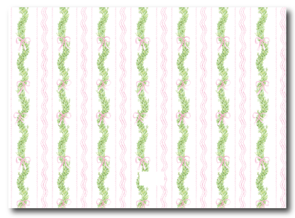 Pink/Red Bow Garland Frame Holiday Card