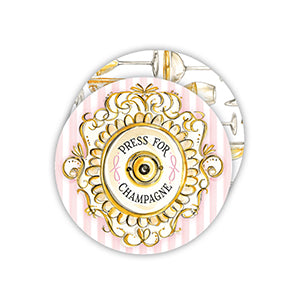 Champagne Call Button Round Coasters