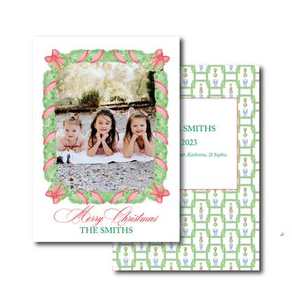 Red Boxwood Topiary Holiday Card
