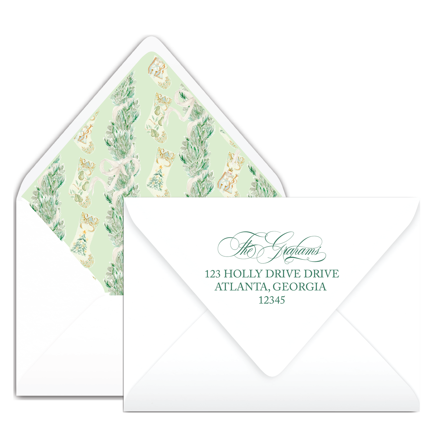 Mantle in Bedford Garland Holiday Card