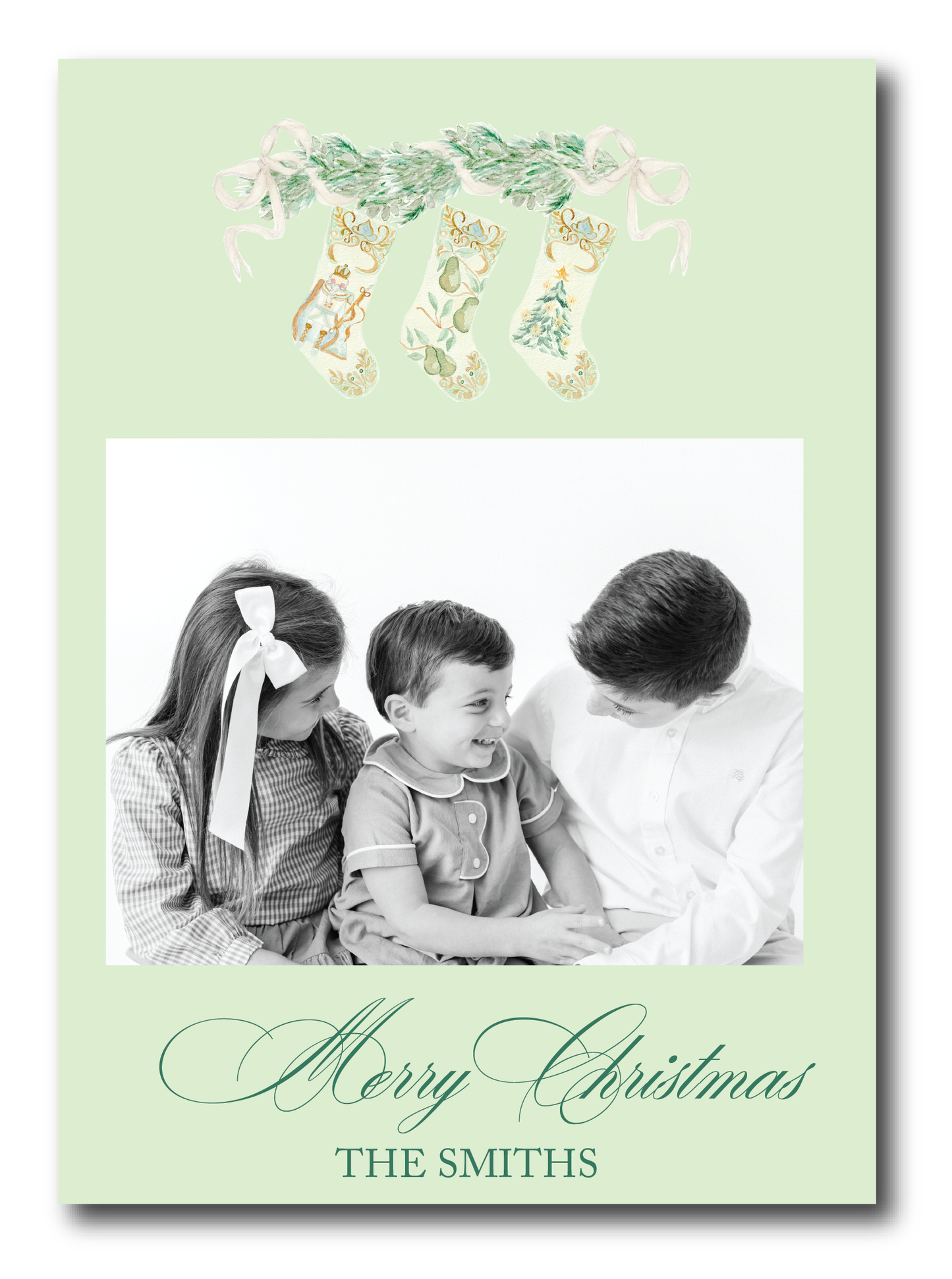 Mantle in Bedford Garland Holiday Card