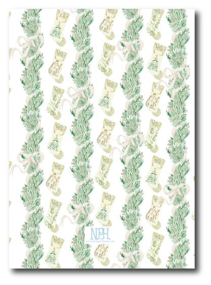 Mantle in Bedford Garland Holiday Card