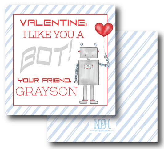 Like you A BOT Robot Valentine's Day Enclosure Card