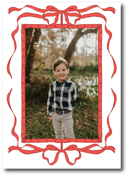 Red Bow Frame Holiday Card