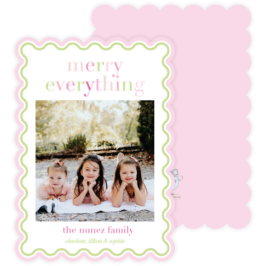 MERRY EVERYTHING Pink & Green Scallop