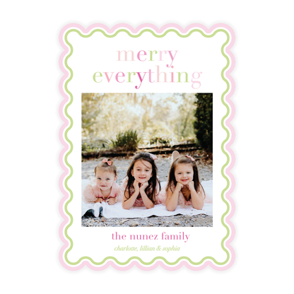 MERRY EVERYTHING Pink & Green Scallop