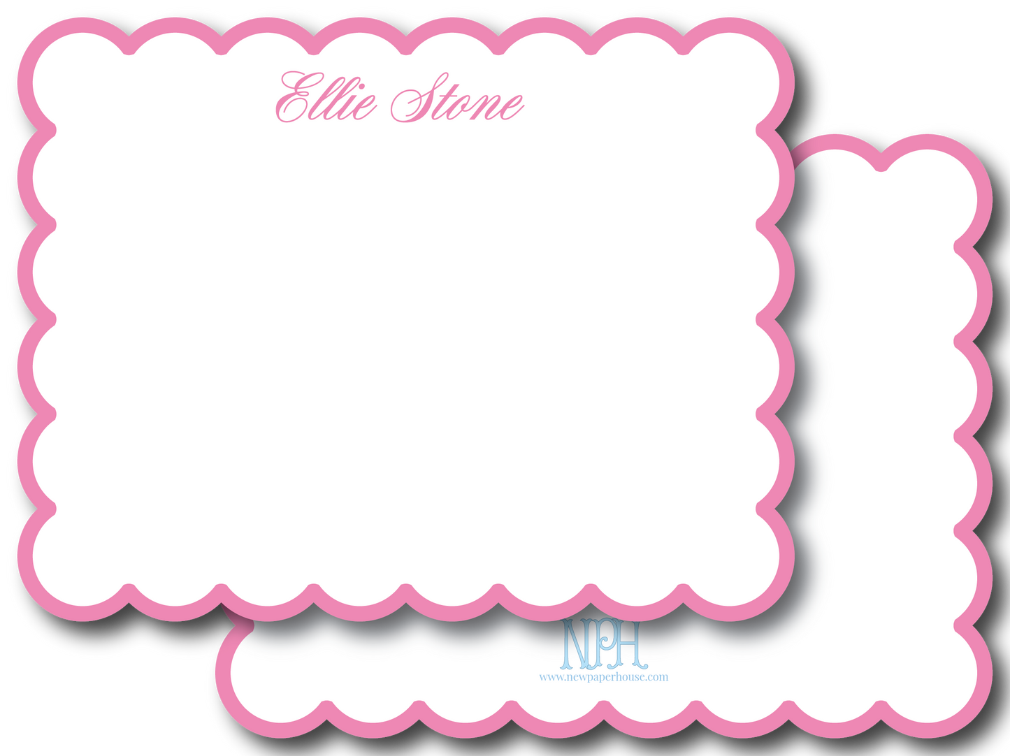 Scallop Border Stationery Set- Customize Color + Font