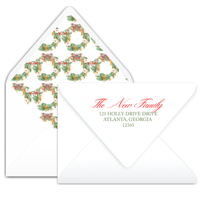 Southern Magnolia Wreath Holiday Card (Landscape)