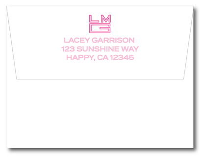Square Monogram Stationery Set -Customize Colors