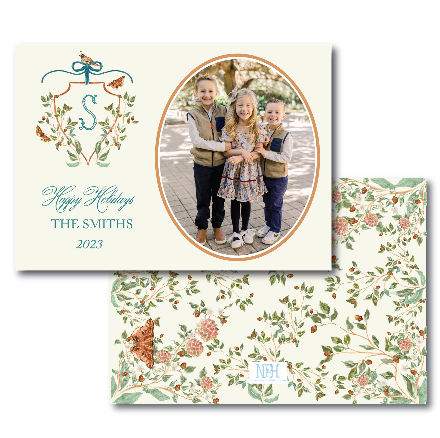Chinoiserie Crest (Landscape) Holiday Card