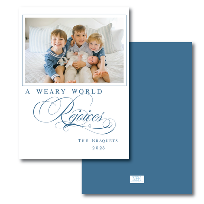 Classic The Weary World Rejoices "Scripty" Holiday Card
