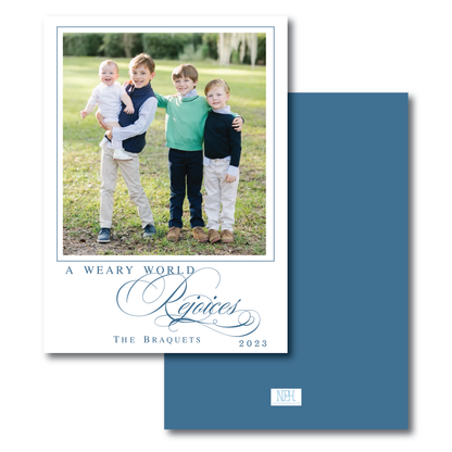 Classic The Weary World Rejoices "Scripty" Holiday Card