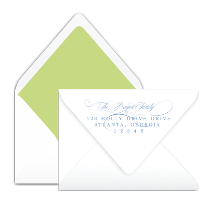 Blue Green Classic Merry Christmas "Scripty" Holiday Card