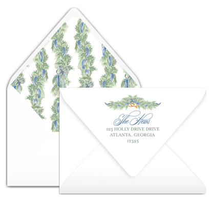 Blue Garland Holiday Card