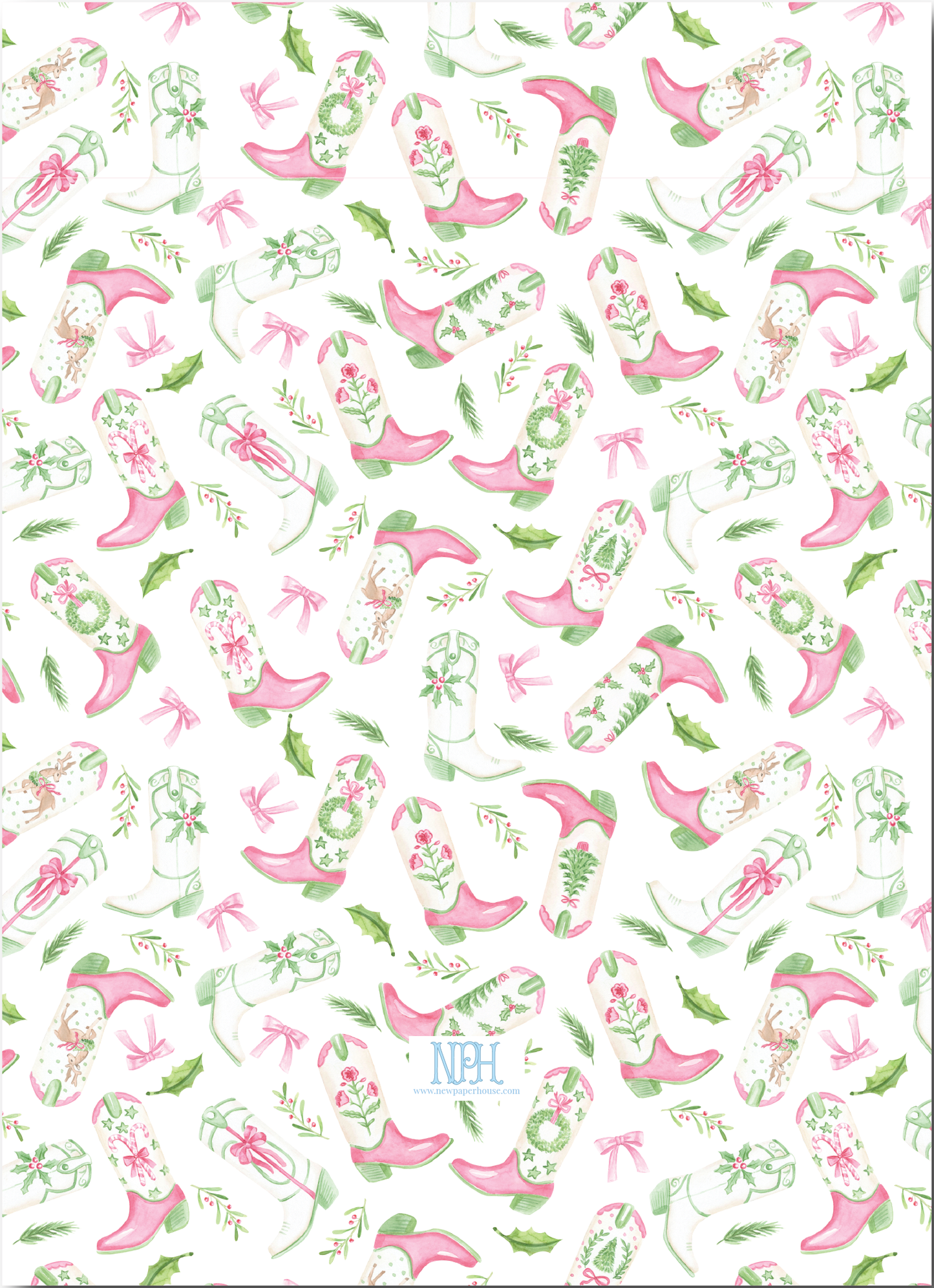 Pink Boot Holiday Card