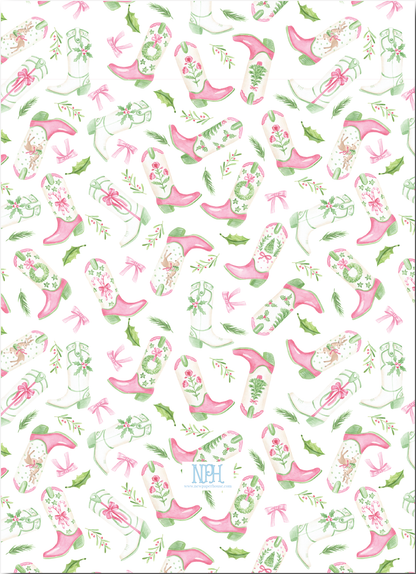 Pink Boot Holiday Card