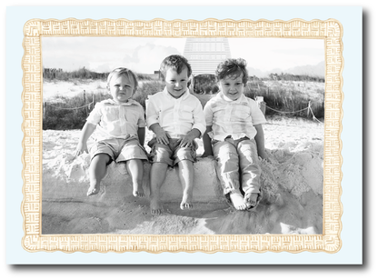Landscape Rattan Coastal Blue Holiday Card