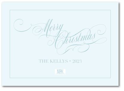 Landscape Rattan Coastal Blue Holiday Card