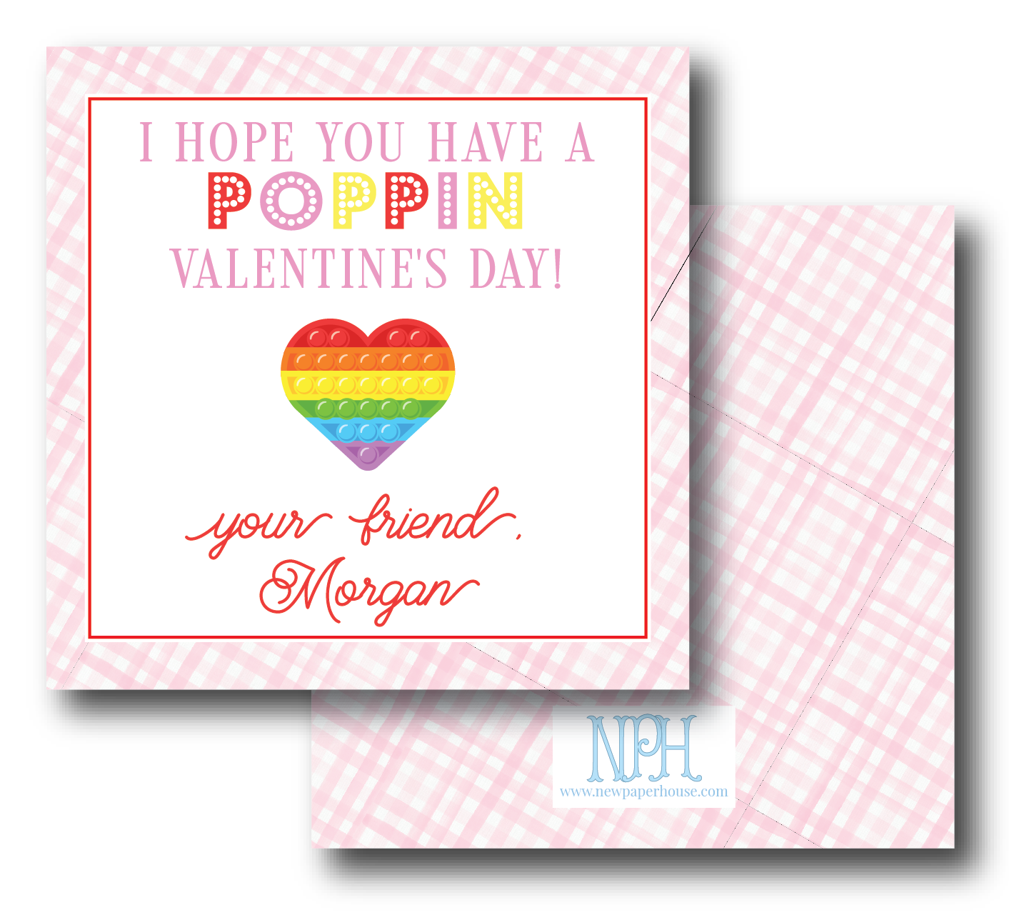 Pink/ Rainbow Pop It Enclosure Card