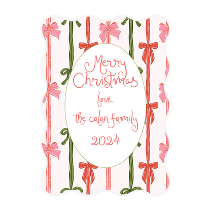 Multi Color Bow Frame Wavy Die Cut