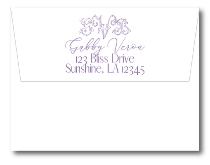 Scroll Monogram Stationery Set -Customize Color