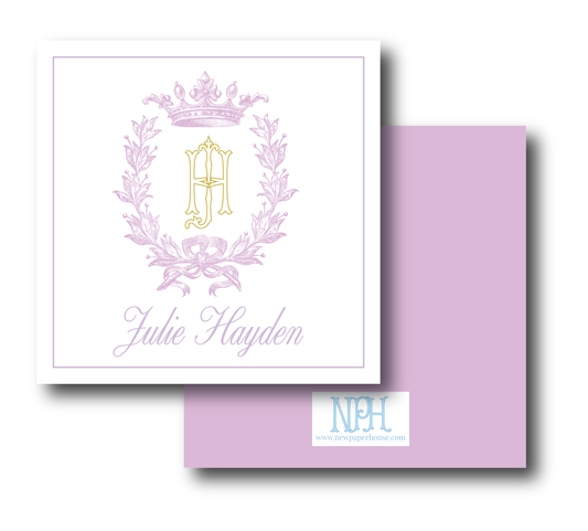 Mardi Gras Crown Crest Enclosure Card