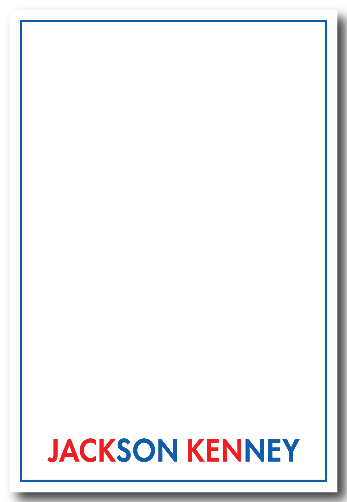 2 Color Modern Block Font Red Blue - Customize Colors