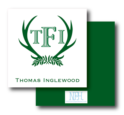 Antler Monogram Enclosure Card -Customize Color