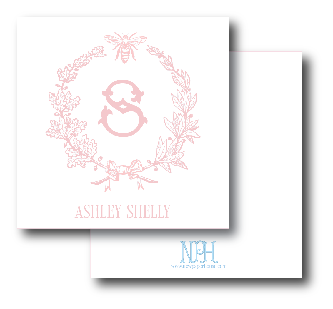 Bee Wreath Blush Enclosure Card