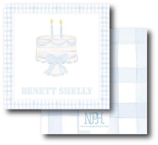 Birthday Cake Blue Enclosure Card