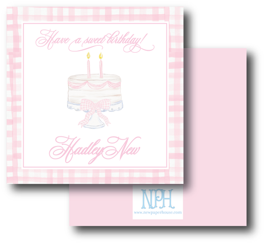 Birthday Cake Pink Enclosure Card