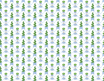 Blue Topiary Stationery Set