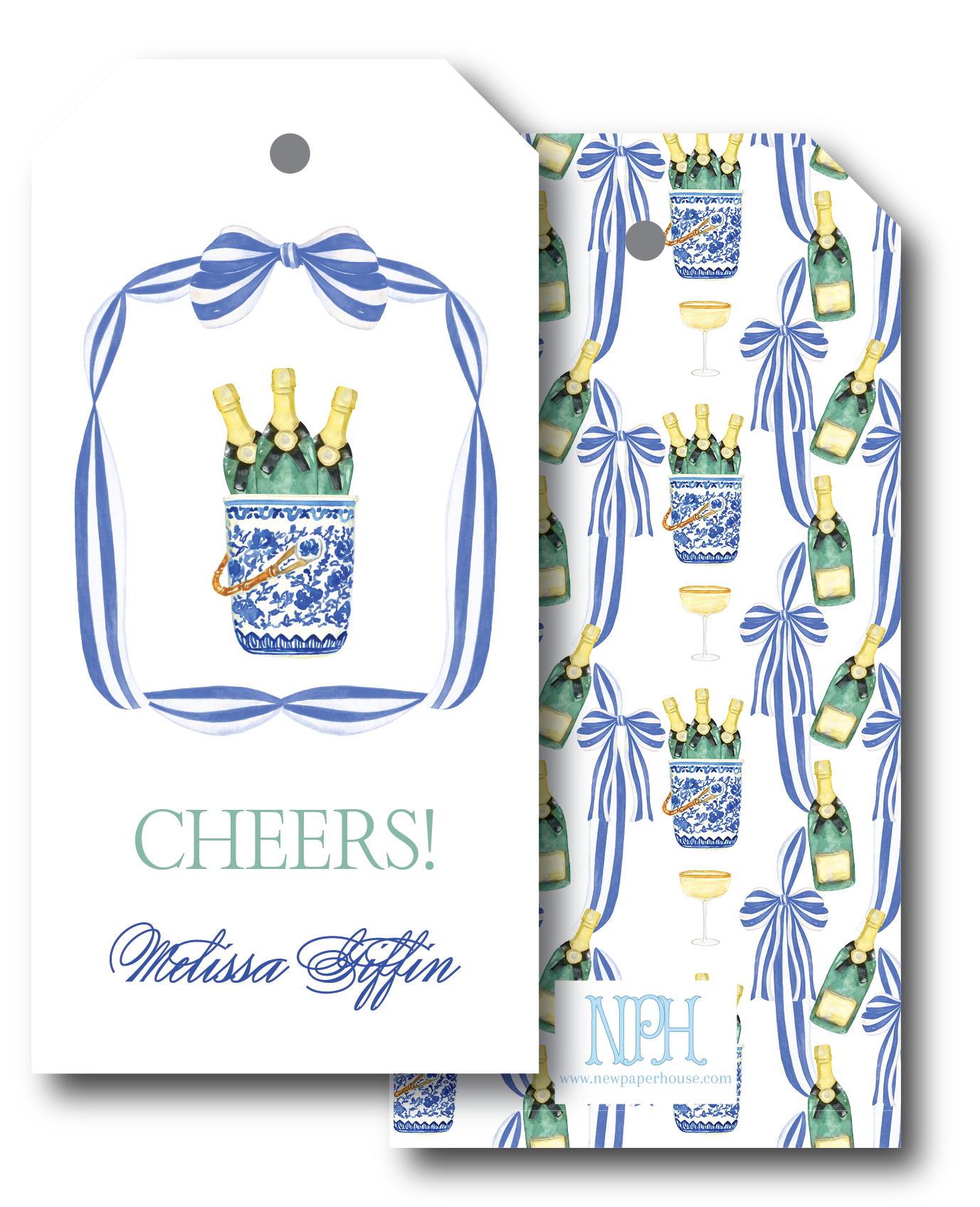 Champagne Bucket With Ribbon Gift Tag