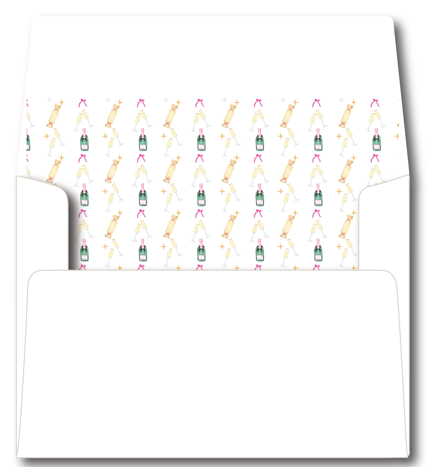 Champagne Bottle Pink Stationery Set