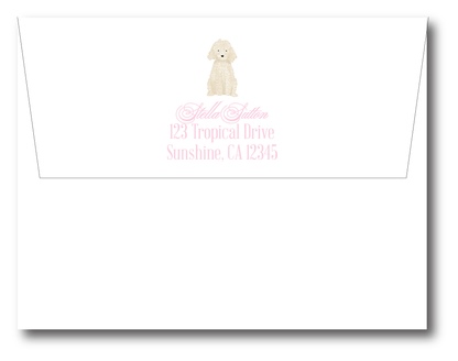Blue & Pink Gingham Dog Stationery Set