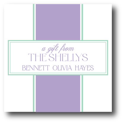 Stripe Lavender & Mint Enclosure Card