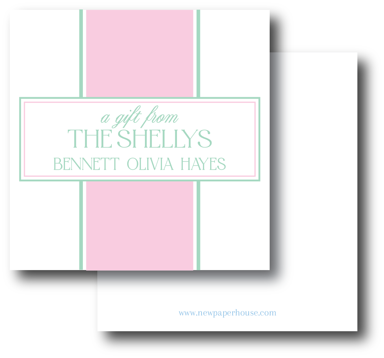 Pink & Green Enclosure Card- Customize Colors