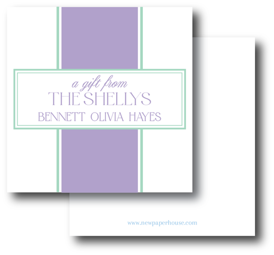 Stripe Lavender & Mint Enclosure Card