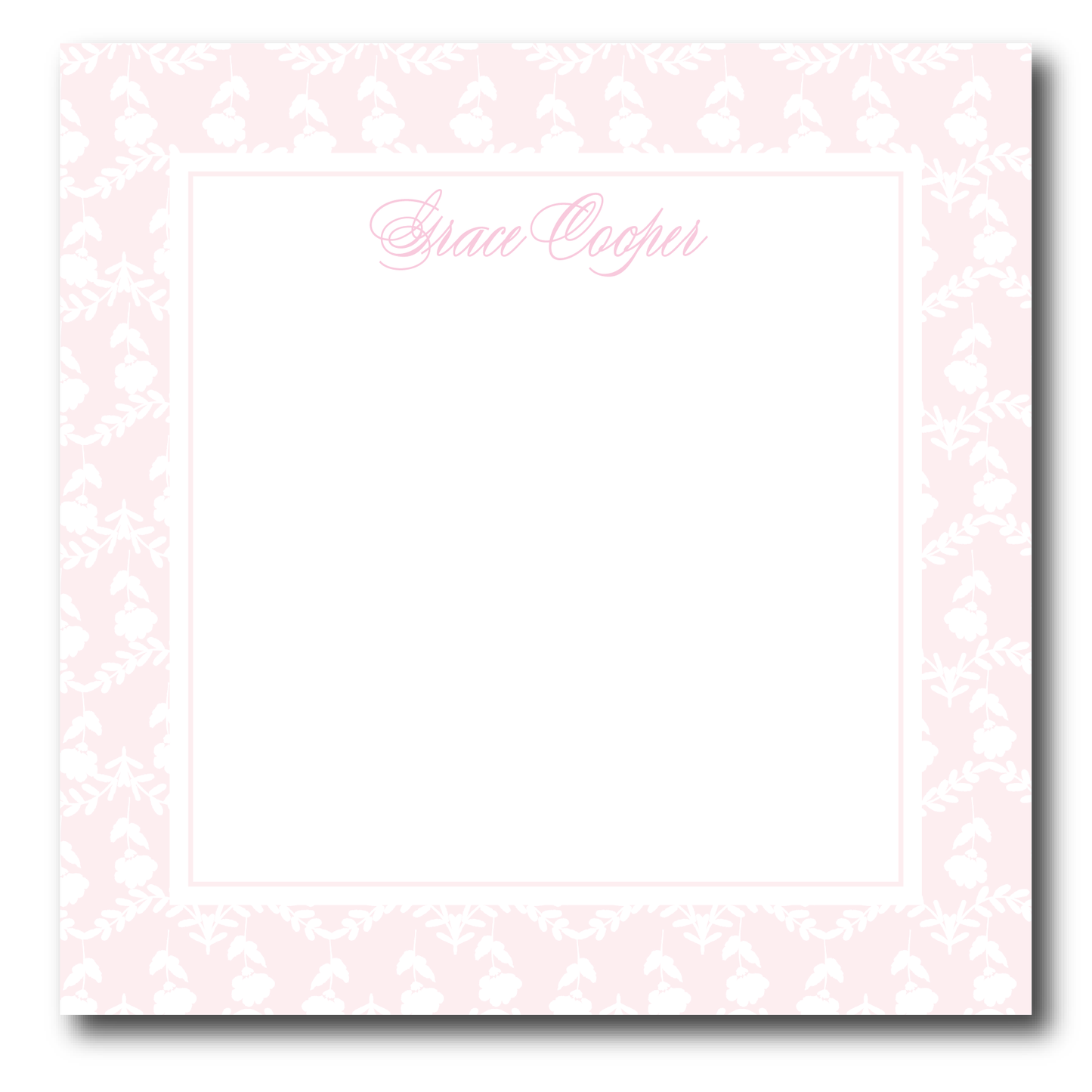 Pink & White Floral Notepad