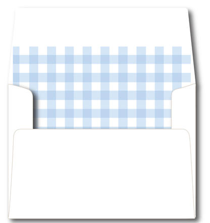 Blue & Pink Gingham Dog Stationery Set
